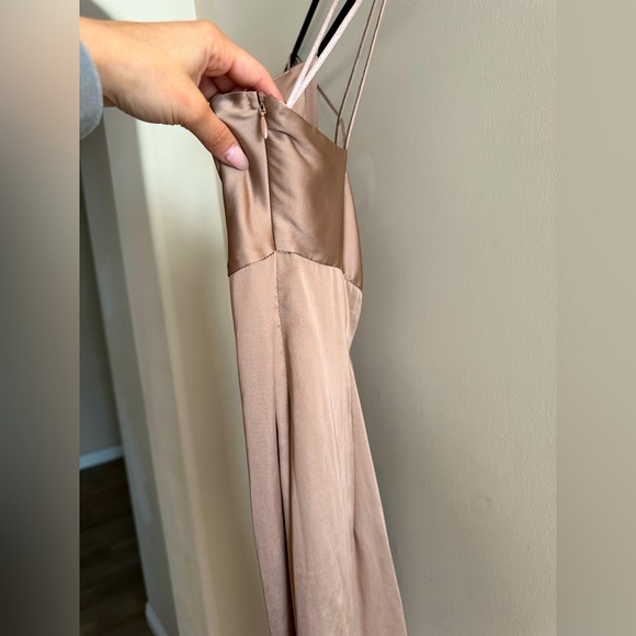 ZARA - Front Knotted Satin Dress - Picture 4 of 5